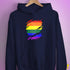 LGBTQ Pride Flag Ripped Reveal Hoodie - Navy